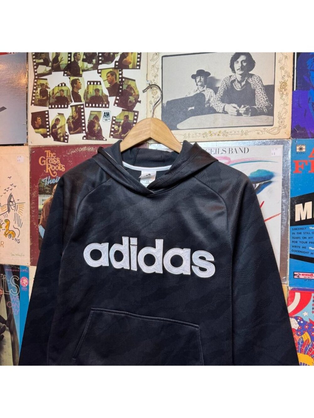 Adidas Black and Camo Athletic HoodieAdidas Size...